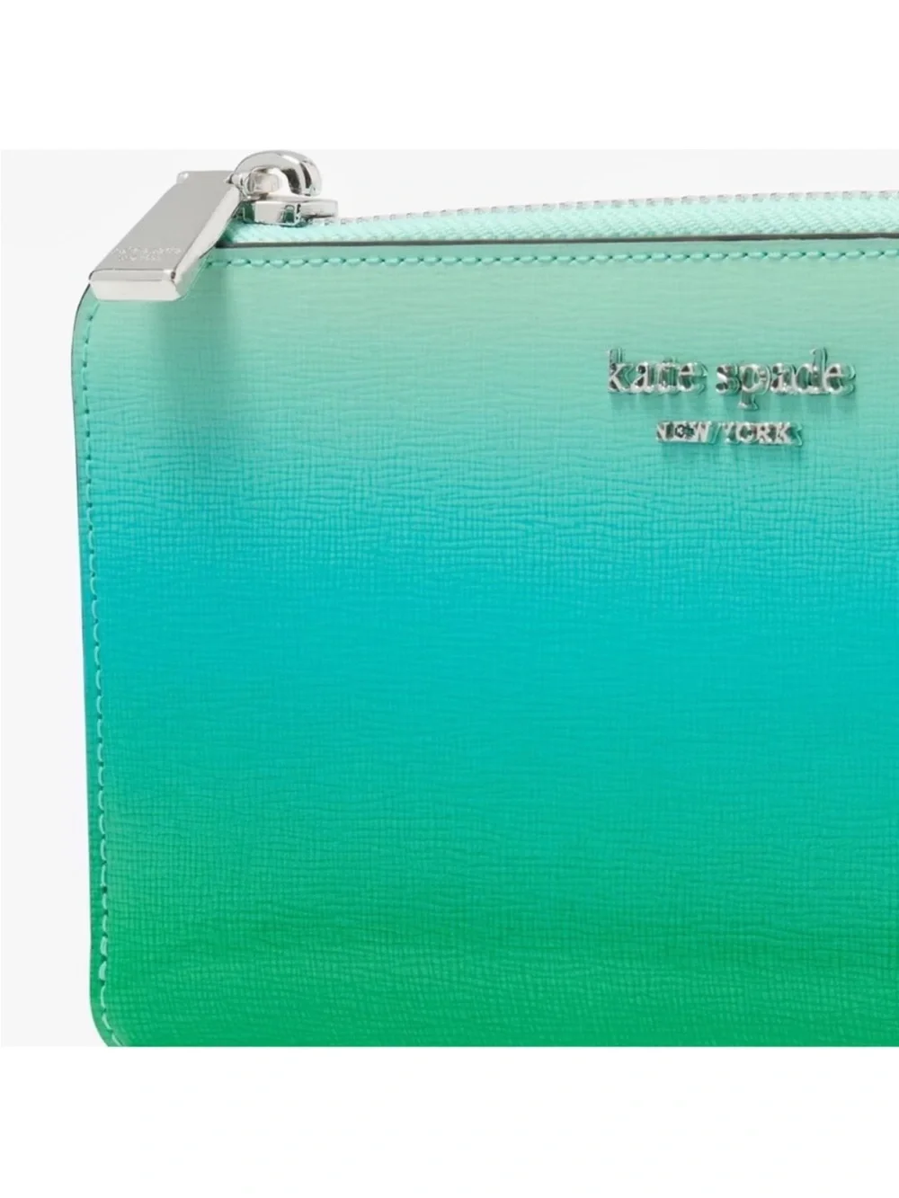 Kate Spade Morgan Ombre Zip Continental Wallet Mint Liqueur Green NWT